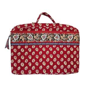 Vintage Vera Bradley Red Leaf Floral Paisley Quilted Laptop Notebook Bag Case
